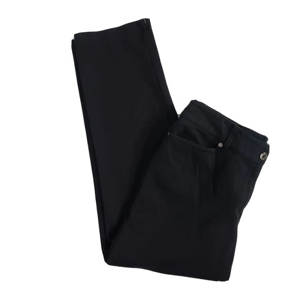 Talbots Womens Pant Sz 6 Black Cropped Mid Rise Stretch Knit Pockets Rayon Blend - Picture 4 of 9